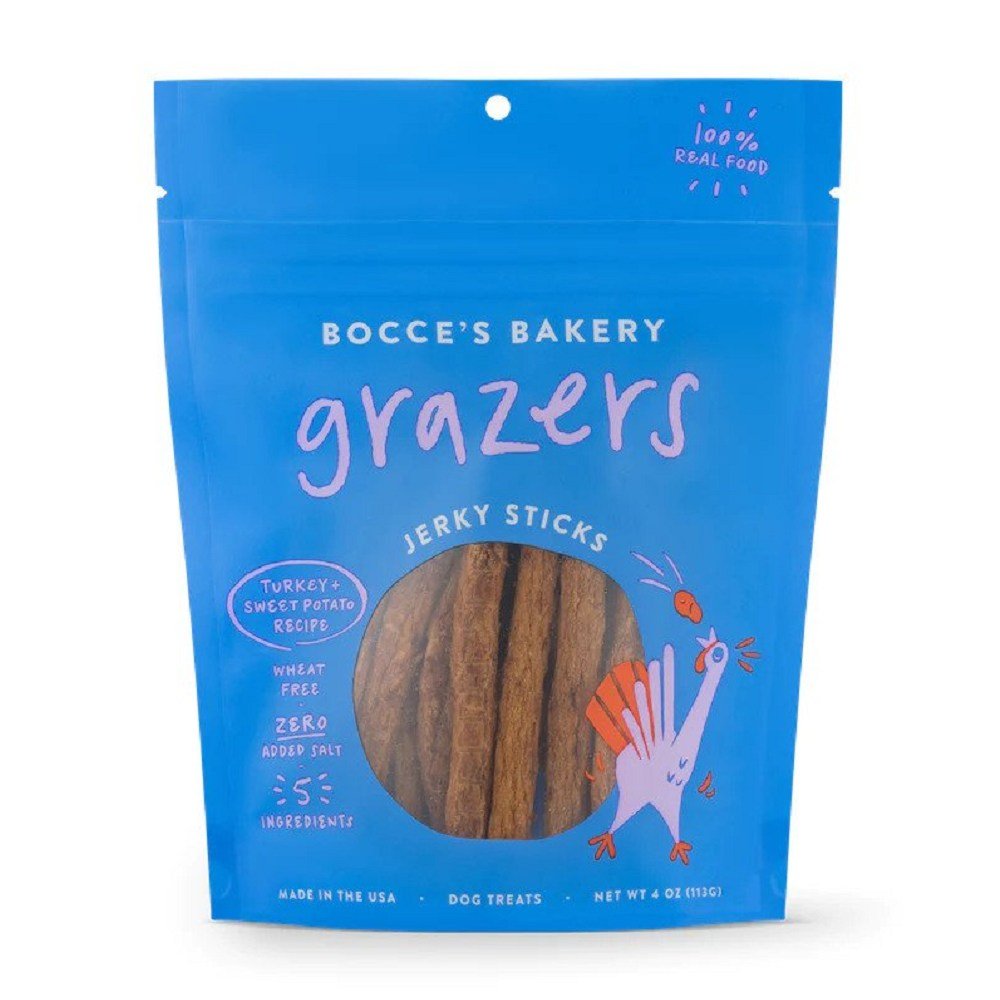 Grazers 0 Added Salt Wheat Free Turkey & Sweet Potato Recipes Jerky Dog Treats