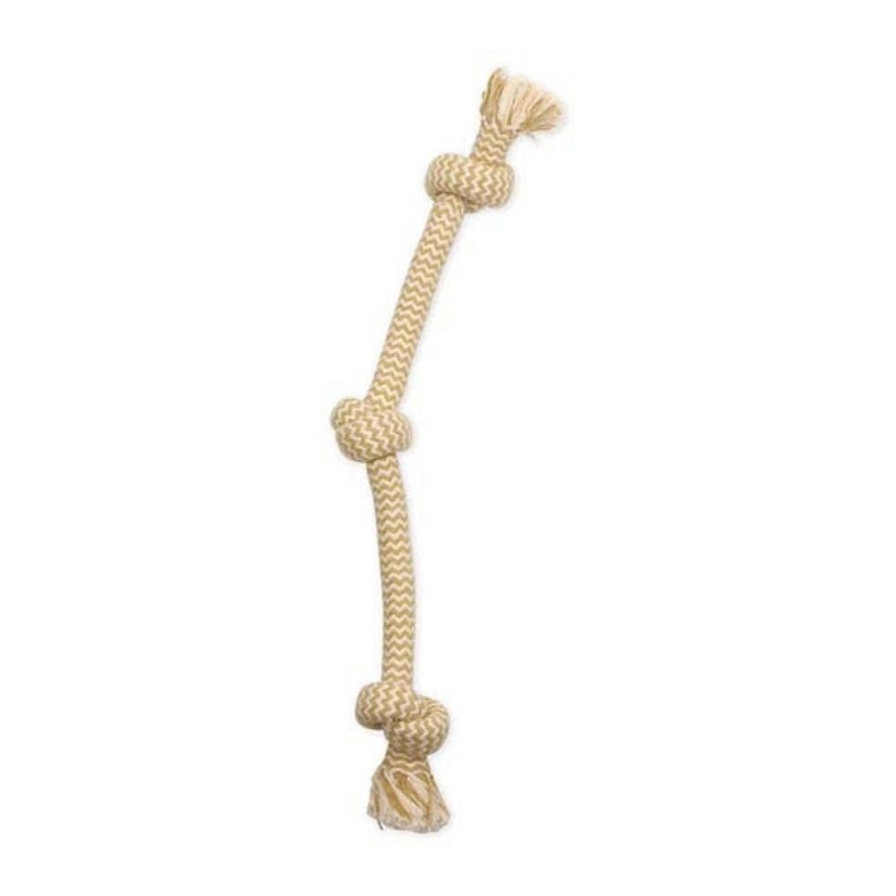Extra Peanut Butter Scented Flossy Chews 3 Knots Dog Tug Toy - Image 3