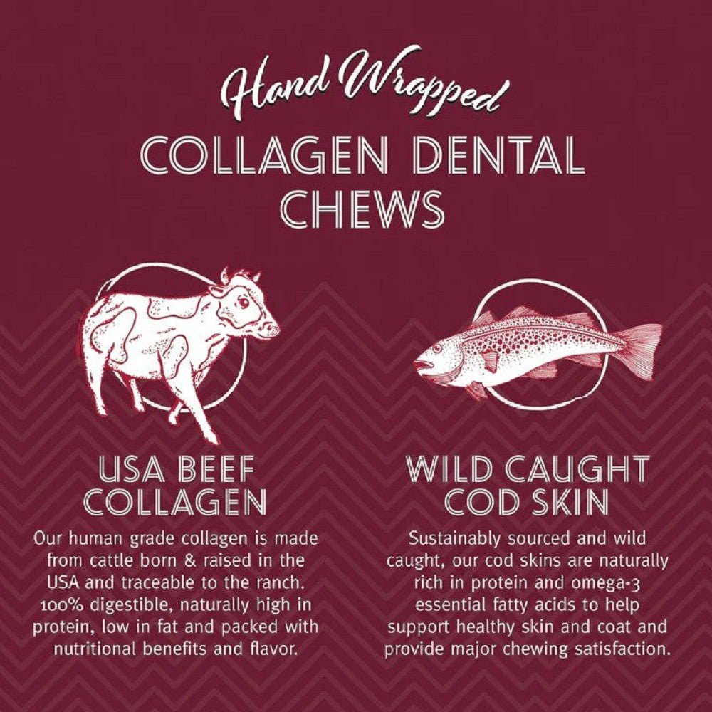 USA Beef Rolled Collagen Dog Dental Chew with Caught Cod Skin - Image 4