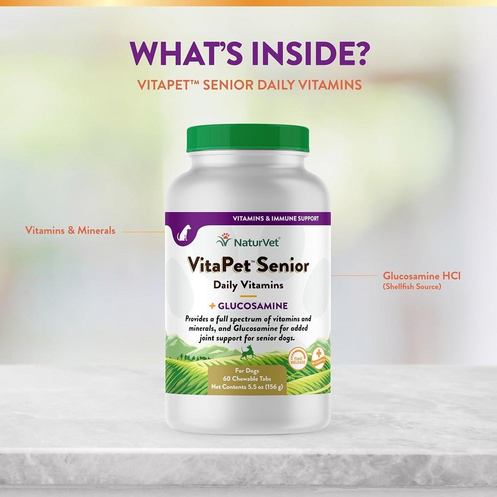 VitaPet Senior Daily Vitamins Plus Glucosamine Dog Chewable Tablets - Image 4