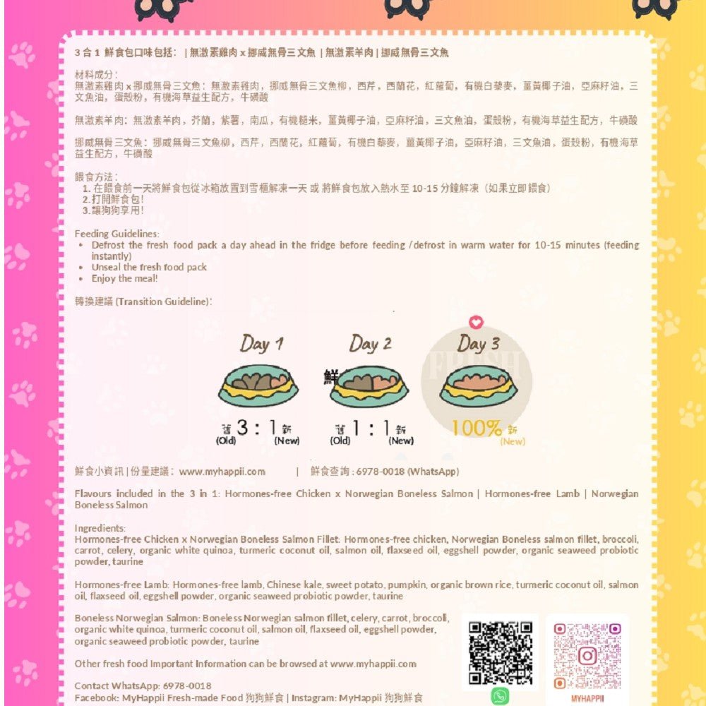 MyHappii - Frozen Fresh Made Exclusive Rich Natural Fish Oil Omega-3 Skin and Coat Care Recipes Bundle Set Dog Food - Image 3