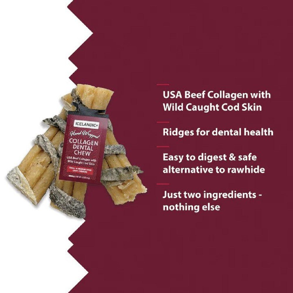 USA Beef Rolled Collagen Dog Dental Chew with Caught Cod Skin - Image 3