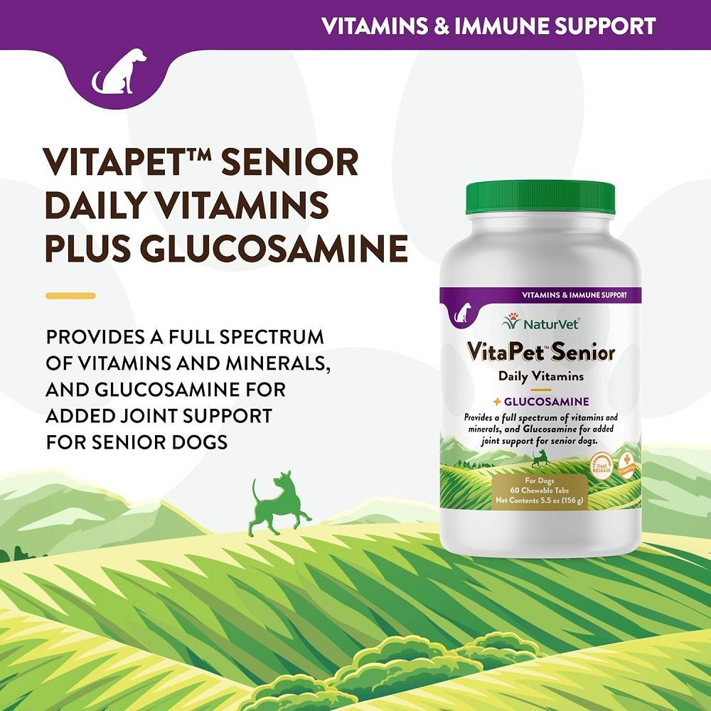 VitaPet Senior Daily Vitamins Plus Glucosamine Dog Chewable Tablets - Image 3