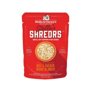 Stella's Shredrs Beef & Chicken Recipe in Broth Dog Pouch