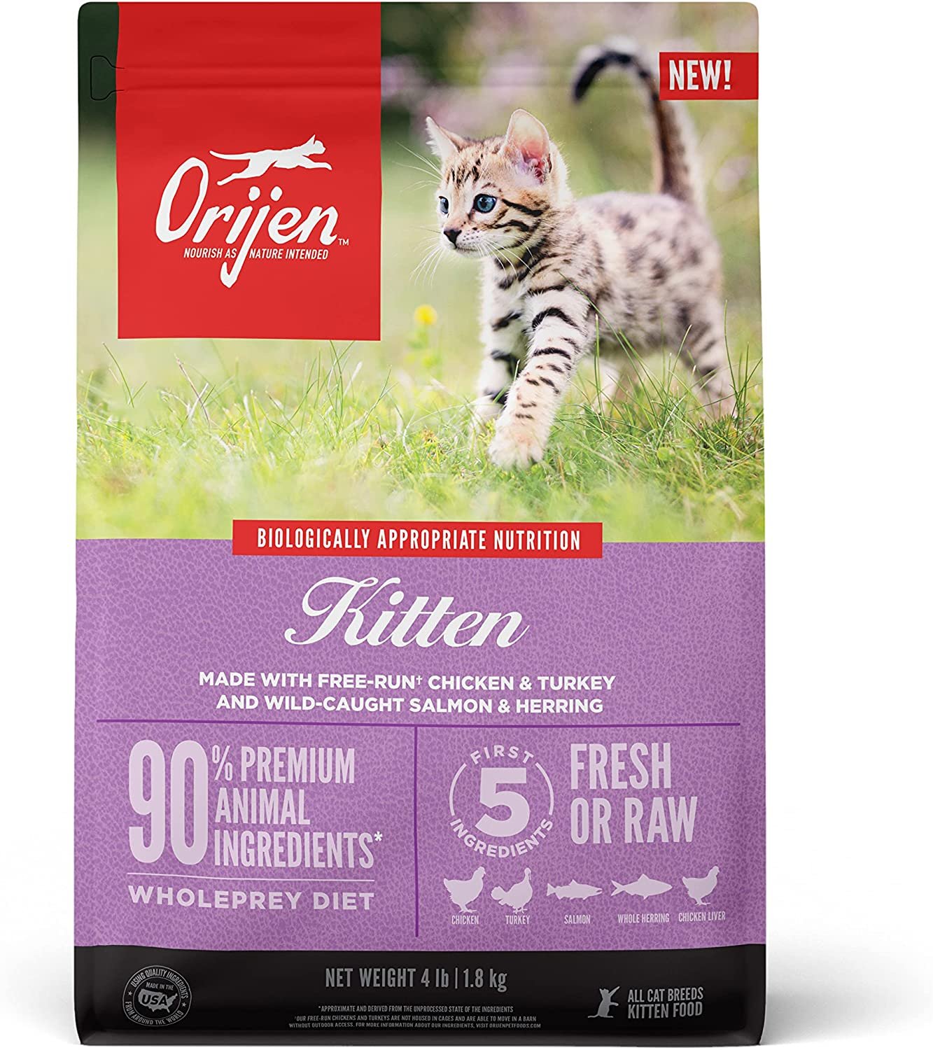 Kitten Formula Chicken & Turkey And Wild-Caught Salmon & Herring Cat Dry Food (USA) - Image 2