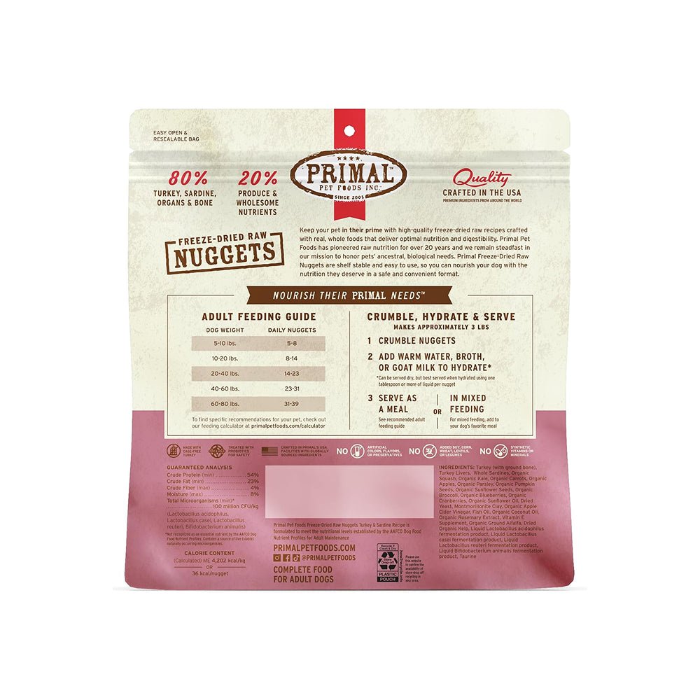 Freeze Dried Turkey & Sardine Nuggets Dog Food - Image 3