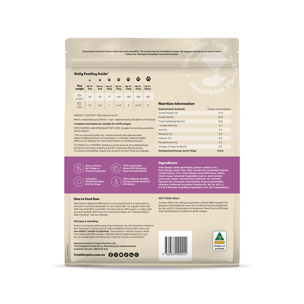 Freeze-Dried Free-Range Grass Fed Lamb & Fish Dog Food - Image 3