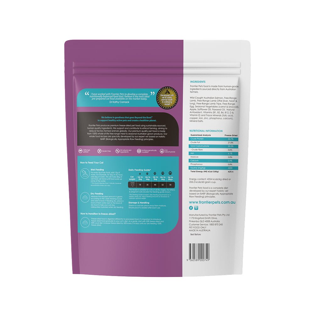 Freeze-Dried Free-Range Grass Fed Lamb & Fish Cat Food - Image 4