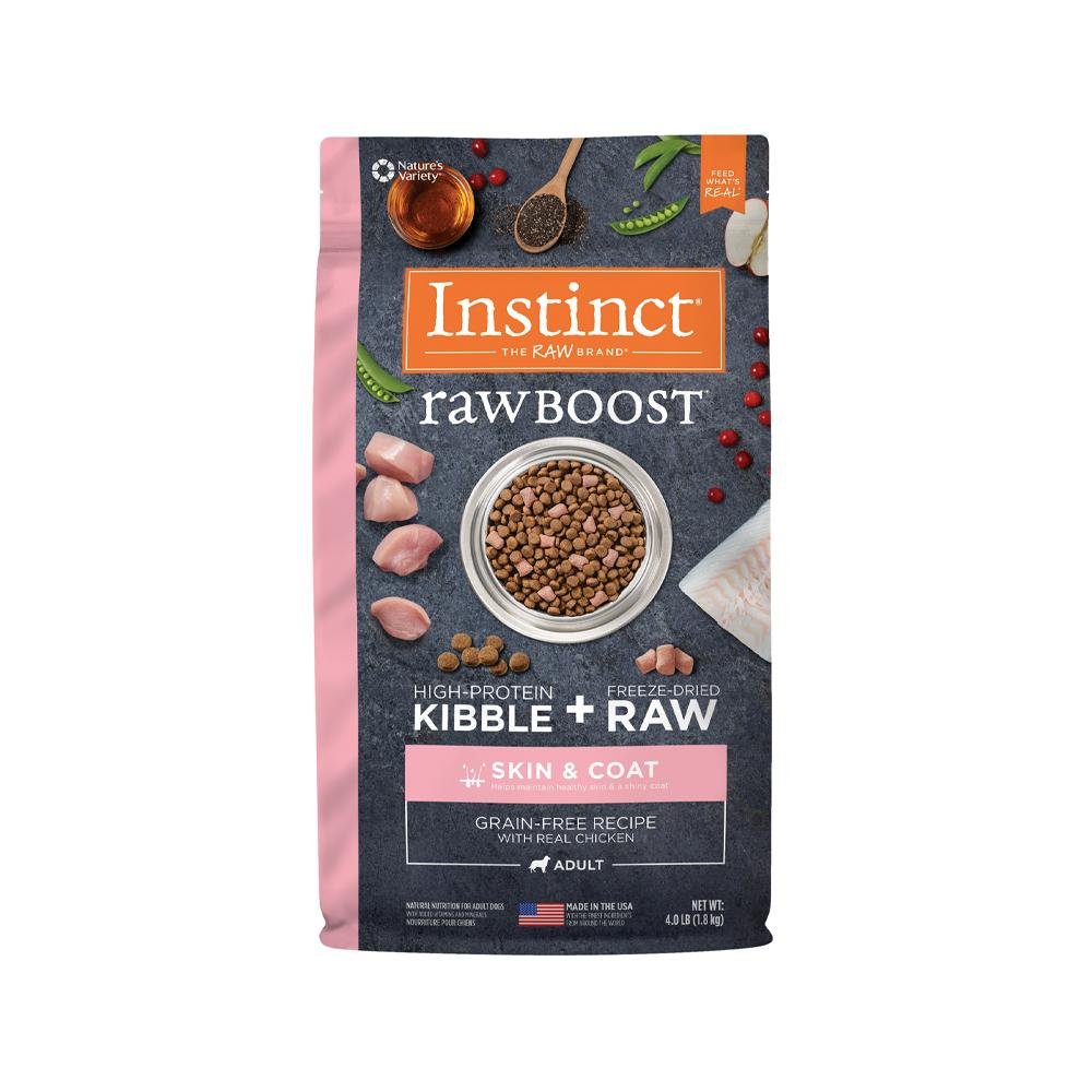 Nature's Variety - Instinct - Raw Boost Skin & Coat Grain Free Kibble + Raw Adult Dog Dry Food - Chicken