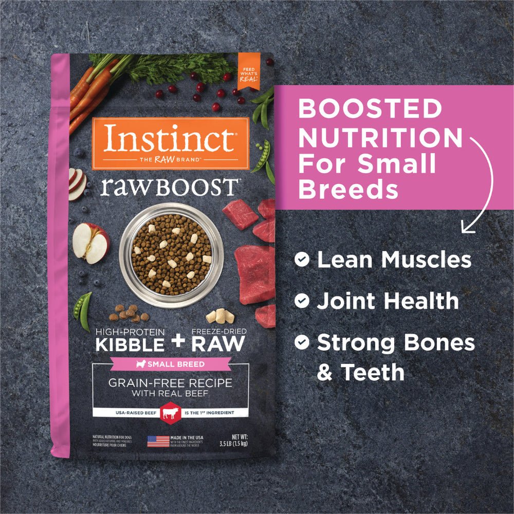 Raw Boost Grain Free Kibble + Raw for Small Breed Dog Dry Food - Real Beef - Image 6