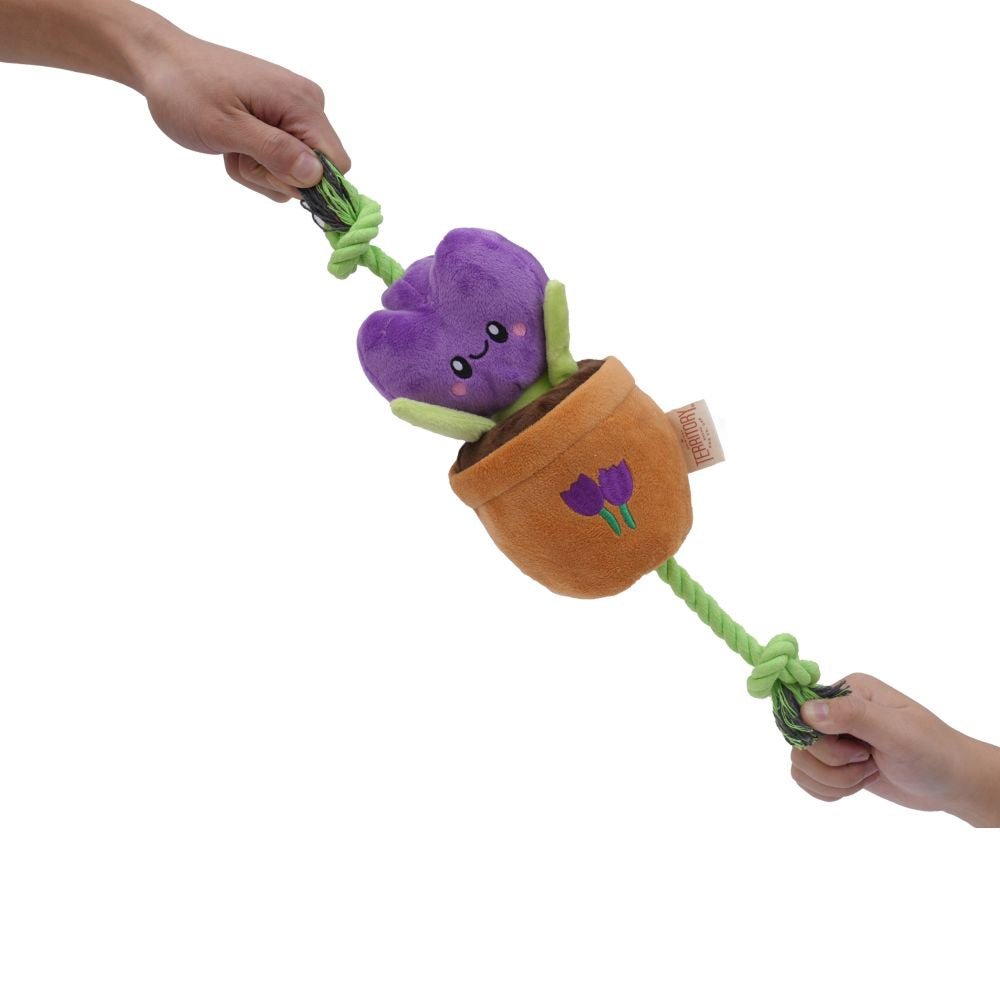 Purple Flower Dog Tug Toy - Image 3