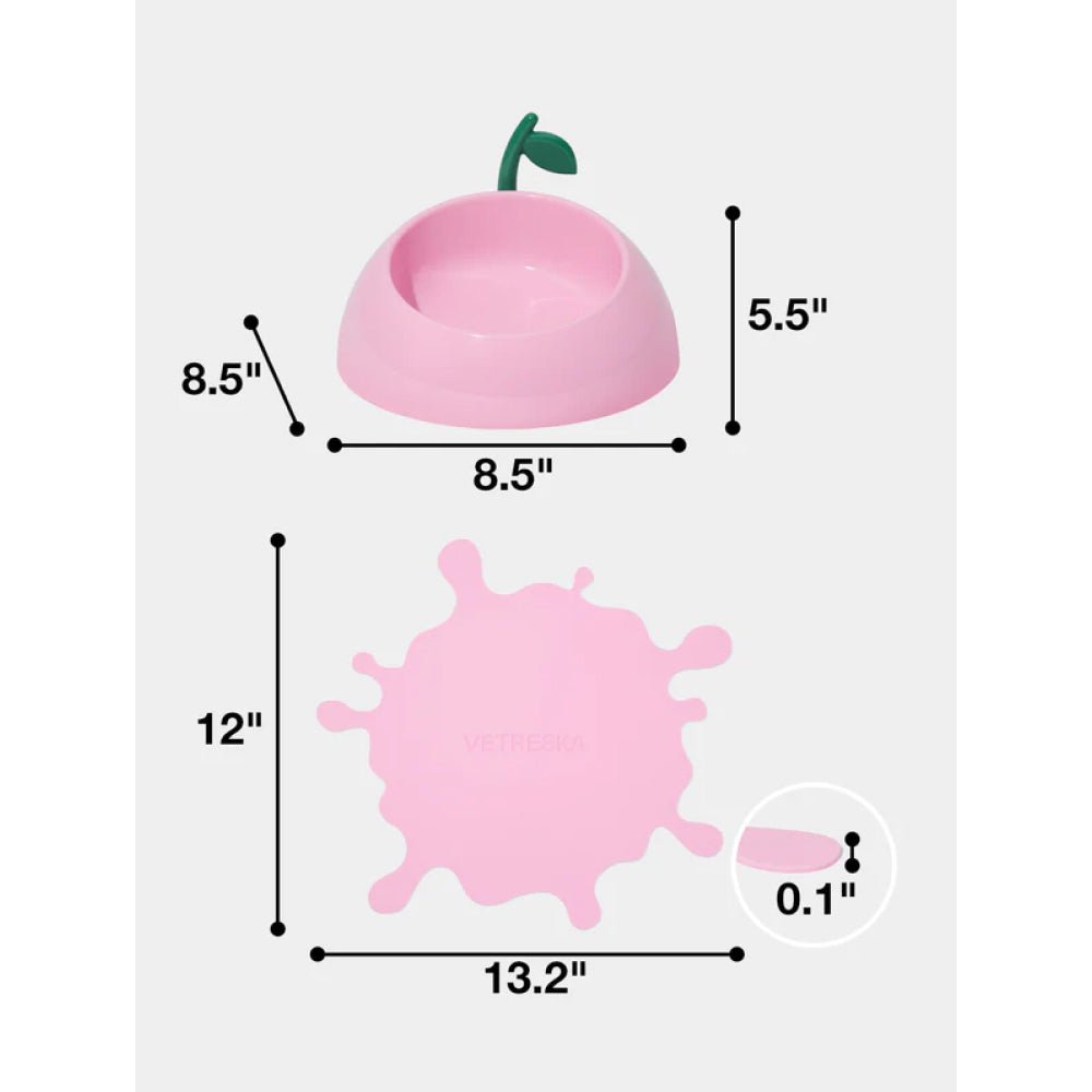 Juicy Peach Pet Bowl , Spoon & Mat Set - Image 2