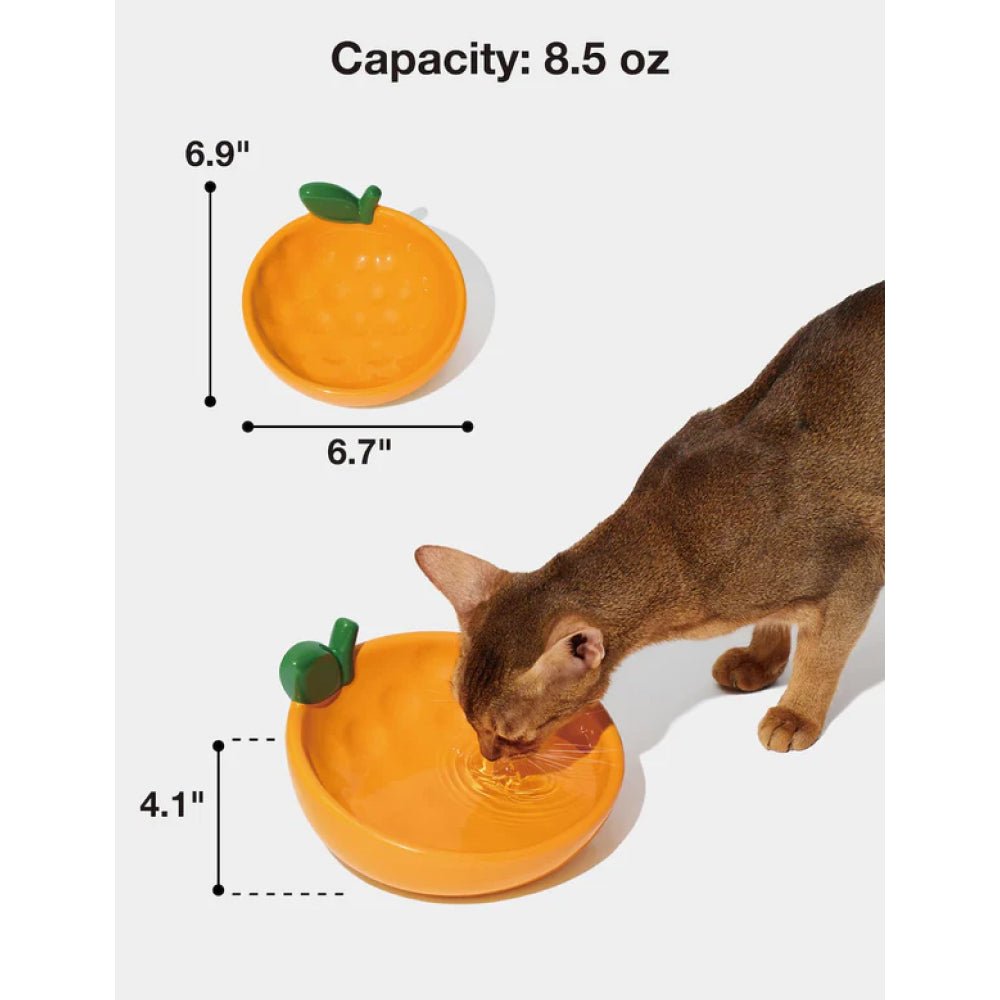 Tangerine Ceramic Pet Bowl - Image 2