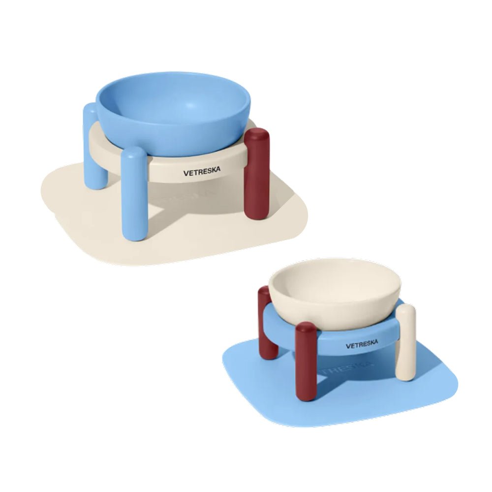 Mist and Merlot Ceramic Pet Bowl & Mat Set - Image 3