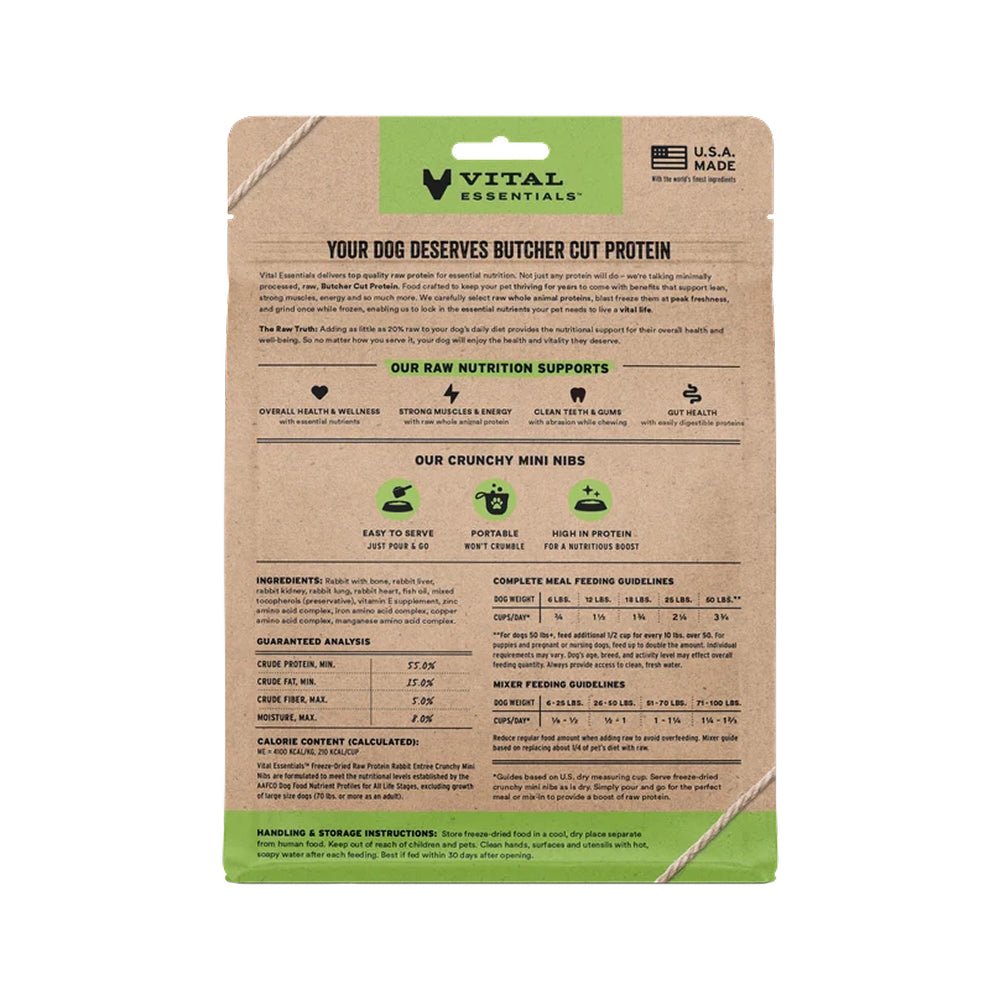 Freeze Dried Raw - Rabbit Entree Mini Nibs Dog Food - Image 2