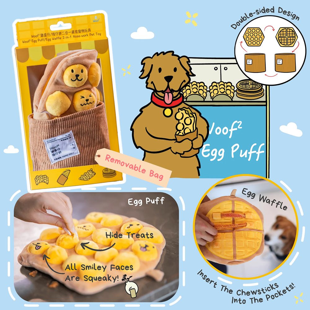 Egg Puff/ Waffle 2-in-1 Nose-work Plush Toy - Image 5