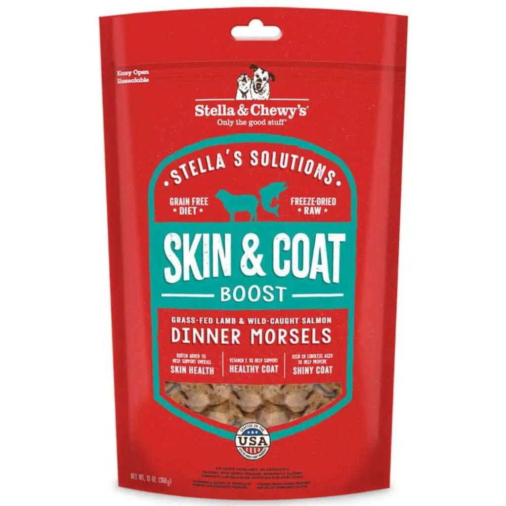 Stella's Solutions Skin & Coat Boost Freeze Dried Grass-Fed Lamb & Wild-Caught Salmon - Dinner Morsels Dog Food