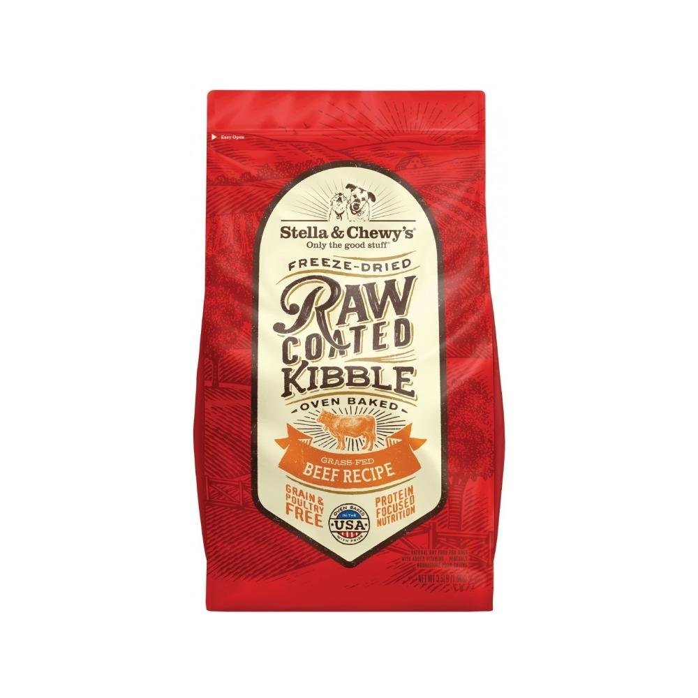 Stella & Chewy's Kibble - Freeze Dried Grass Fed Beef Raw Coated Dog Dry Food 3.5 lb